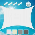 Produktbild: Sol Royal Sonnensegel rechteckig 2x3m Wasserdurchlässig HDPE Atmungsaktiver Balkon Terrasse Segeltuch UV Sonnenschutz Segel Garten Pool Camping Weiß – Shade Sails HS9