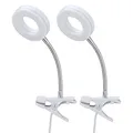 Produktbild: etc-shop Klemmlampe weiß Klemmleuchte Wohnzimmer Klemmlampe LED mit Stecker, Tischleuchte Leselampe, Spot beweglich, Metall, 1x LED 4W 330Lm 3000K, DxH 9x21 cm, 2er Set