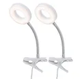 Produktbild: etc-shop LED Klemmleuchte, LED-Leuchtmittel fest verbaut, Warmweiß, Klemmstrahler Tischlampe Leseleuchte flexibel LED H 21 cm 2er Set
