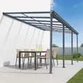 Produktbild: Terrassendach Veranda Aluminium transparentes Dach | Terrassenüberdachung Veranda XXL anthrazit 618 x 300 x 263-278 cm (LxBxH)