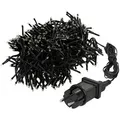 Produktbild: ECD Germany LED-Lichterkette Weihnachtsbeleuchtung Weihnachtslichterkette Christbaumbeleuchtung, Cluster Lichterkette 768 LEDs 5,5m für Innen & Außen IP44 Warmweiß schwarz