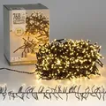 Produktbild: ECD Germany LED Cluster Lichterkette 5,5m 768 LEDs Warmweiß 8 Modi strombetrieb IP44 Wasserabweisend Innen/Außen Weihnachtsbeleuchtung Büschelkette - Schwarz