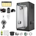 Produktbild: Growbox Komplettset 80x80x160cm Gewächshaus 100W LED Homegrowing Pflanzen Zuchtzelt Spektrum Growschrank mit Zubehör