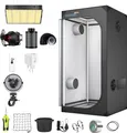 Produktbild: Smart Growbox Komplettset 80x80x160cm Gewächshaus 100W LED Licht Pflanzen Zuchtzelt Spektrum Growschrank mit Abluft, Filter und Zubehör