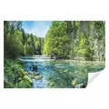 Produktbild: Wallarena Fototapete Wald Natur See Wohnzimmer Schlafzimmer 3D Vlies Tapete, Premium Halbmatt Glatt Vlies, See, Landschaft, Wald, Natur, (Packung, Vlies Fototapete), Fototapete Wohnzimmer Schlafzimmer - Vliestapete inklusive Kleister grün 1.5 m x 1.05 m