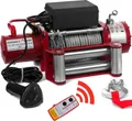 Produktbild: ROTFUCHS Elektrische Seilwinde 12v mit Funkfernbedienung – 5909 kg 13000 lbs, 6 PS Power Offroad 4x4 Motorwinde Bergewinde Forst Seilzug mit Stahlseil