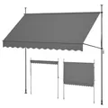 Produktbild: Balkonmarkise 300 cm Anthrazit Gelenkarm Markise Klemmmarkise Höhenverstellbar Sonnenmarkise Handkurbel Balkon ohne Bohren Sonnenschutz