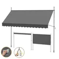 Produktbild: 3m Balkonmarkise Balkon Klemmmarkise Sonnenmarkise Sonnenschutz Anthrazit