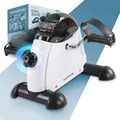 Produktbild: PORTENTUM Pedaltrainer für Senioren mit LCD-Display 6 Funktionen – Beintrainer im Sitzen kompakt mit einstellbarem Widerstand und Tragegriff – Tragbares Design als Mini Heimtrainer für Zuhause