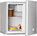 Produktbild: Klarstein Mini Bar, Mini-Kühlschrank, 46 l, 47 x 49,5 x 44, 4 cm, leise, Ablagefach, Ablagefach in der Tür, 1 Flaschenrega , kleines Gefrierfach mit Tropfschale, regulierbare Temperatur, Silber