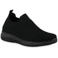 Produktbild: VAN HILL 841678 Laufschuh Damen Slip Ons Sportschuhe Sportliche Strick Profil-Sohle schwarz 41 EU