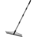 Produktbild: Garten Rechen 165cm Metall Harke mit 17 Stahlzinken Edelstahlgriff