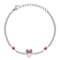 Produktbild: Disney Minnie Mädchen-Armband aus Edelstahl und Zirkonia Kristall, Länge 13-18 cm, Schmuck