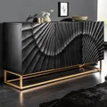 Produktbild: riess-ambiente Massives Sideboard SCORPION 140cm schwarz Mangoholz aufwendige 3D Schnitzereien Kommode Wohnzimmerschrank Schrank