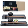 Produktbild: Sushi Set Geschirr Service Sushigeschirr Teller Schüssel Dip Schale Japan Grau