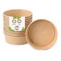 Produktbild: BIOZOYG Salatschale 50 Stück 400 ml braun - Bowl Schüssel Suppenschalen Einwegschalen to go - Einweggeschirr Deli Container Bowl to go - Kartonschale Einweg Mealprep Suppenbehälter