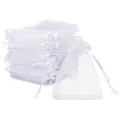 Produktbild: 120 x Organza Säckchen Weiß Organzabeutel Schmucksäckchen Geschenktüten - 7 x...