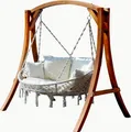 Produktbild: AS-S Hängesessel Hängelounger Doppellounger Lounge für 2 Personen Maui mit vielen Kissen klappbar inkl. Hollywoodschaukel Gestell MERU