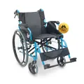 Produktbild: Rollstuhl Faltbar Aluminium Klappbarer Rollstuhl Leicht Manuell Mit Bremsen Klappbare und geteilte Rückenlehne Faltrollstuhl Blau Bolonia Mobiclinic