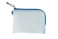 Produktbild: HERMA Dokumententasche A5 mit Reißverschluss, kleine wasserdichte Reißverschlusstasche, verschließbare Dokumentenmappe aus Kunstoff mit Zipper, halb-transparent, 26 x 20 cm, blau