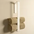Produktbild: Designfabrik Hamburg | Handtuchhalter ohne Bohren | Gästehandtuchhalter selbstklebend | Handtuchhalter zur Aufbewahrung | Modernes Design | Matt Weiß