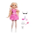 Produktbild: Barbie Dream Besties Malibu Modepuppe und Accessoires, beweglich mit blonden Haaren und Spielteilen zum Thema Make-up, JKP50