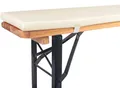 Produktbild: TexDeko® Bierbankauflage gepolstert 220x25x2cm waschbar mit Reißverschluss für Bierzeltgarnitur Härtegrad Mittelhart RG23 Bequeme Bankauflage zum selber aufziehen (Creme)