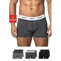 Produktbild: SNOCKS Boxershorts Enge Pants Herren Unterhose mit Streifen (6-St) aus Bio-Baumwolle, ohne kratzenden Zettel schwarz XL