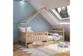 Produktbild: IDIMEX Hausbett ALVA, Hausbett Montessori Kinderbett 90 x 200 Kiefer 2 Schubladen