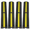 Produktbild: VEVOR Kabelschutzmatte Kabelkanal schwarz Kabelkanal au_enbereich 4x 1-Kanal Schlauchbrücke Kabelbrücke _berfahrschutz Kabel 100x 15x3,1cm