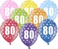 Produktbild: 10 kunterbunte Luftballons 80. Geburtstag Made in EU Metallic 30cm Dekoballons zum 80 Geburtstag 80 Jahre Party Ballon Dekoration Luftballons 80