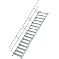 Produktbild: Günzburger Steigtechnik - Treppe 45° Stufenbreite 1.000 Mm 16 Stufen Aluminium Geriffelt - 600356