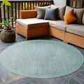 Produktbild: Carpetsale24 In- & Outdoor Teppich Wetterfest 120 cm Rund Einfarbig Blau - Waschbar, Wasserfest, Pflegeleicht und Flachgewebe - Ideal für Balkon, Garten, Terrasse und als Küchenteppich
