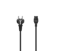 Produktbild: Hama Netzkabel, Schutzkontakt Stecker, 3 pol. Kupplung (Kleeblatt), 1,5 m Netzkabel, Typ F (Schuko), (150 cm)
