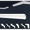 Produktbild: Marbet Design - Stuckleisten Xps Styropor Weiß 2 Meter Deckenleisten Wandleisten E-leisten Modelle: E-3 / 22x25mm, 20 Meter / 10 Leisten