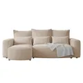 Produktbild: 4ALL HOME Ecksofa mit Schlaffunktion Travis 248x148 cm, Couch, Sofa mit Bettkasten, Eckcouch, L-Form, Schlaffsofa, Universal (Cord Onega 15 Blassrosa)