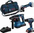 Produktbild: Bosch Combo Kit 3-tlg. 18V: GSR 18V-55/GWS 18V-7/GBH 18V-22, 2x Akku, Schnellladegerät