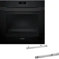Produktbild: Siemens iQ300 Einbau-Backofen-Set HB271PAL25, HB271ABB3 Backofen + HZ538000 Clip-Auszug, 60 x 60 cm, Deep black inox