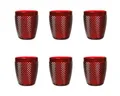 Produktbild: Excelsa Diamond Set mit 6 roten Gläsern, bruchsicherer Kunststoff, Fassungsvermögen 400 ml, wiederverwendbar