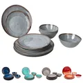 Produktbild: BO-CAMP Melamin Geschirr Set Halo Camping Essgeschirr Reise Picknick Teller Farbe: türkis