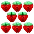 Produktbild: 8 Stücke Erdbeer Wabenball Erdbeer Party Deko Geburtstagsdeko Hawaii Party De...
