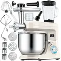 Produktbild: KESSER® 3 in 1 Universal Küchenmaschine K-KM 3000 mit Fleischwolf Knetmaschine Multifuntionale Rührmaschine 5,5L Schüssel mit 3 Rührwerkzeuge ... - Creme