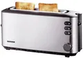 Produktbild: Severin AT 2515 Langschlitztoaster mit eingebautem Brötchenaufsatz Edelstahl (gebürstet), Schwarz