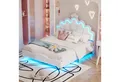 Produktbild: Flieks Polsterbett, LED Kinderbett Doppelbett mit krone-Form Prinzessinnenbett 140x200cm