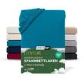 Produktbild: Devior Mikroflausch Winter Spannbettlaken, Petrol, 180x200-200x220 cm – Für Wasser- & Boxspringbetten – Mikrofaser mit 190 g/m²– Winter-Spannbetttuch für Topper & Matratzen – Oeko-TEX Zertifiziert