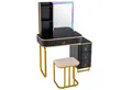 Produktbild: COSTWAY Schminktisch, mit 14 dimmbaren LED-Leuchten, USB-Anschluss, Hocker