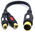 Produktbild: DIN Cinch Audio Adapter DIN 5 Pol Stecker auf 2X RCA Dual Cinch Buchse Männli...