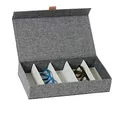 Produktbild: LOVE IT STORE IT Premium Brillen Aufbewahrungsbox - Brillenbox für mehrere Brillen, innen Samt - Verstärkt mit Holz - Mit 5 Fächern - Grau - 30x17x6 cm