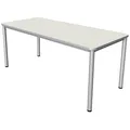 Produktbild: Kerkmann Prime Schreibtisch weiß rechteckig, 4-Fuß-Gestell silber 180,0 x 80,0 cm