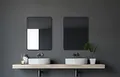 Produktbild: Talos Black Living Spiegel 80x60 cm – Badspiegel schwarz mit hochwertigem Aluminiumrahmen – Moderner Wandspiegel für Badezimmer und stilvolle Wohnräume – Eleganter Spiegel in Schwarz